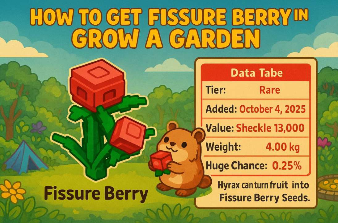 How to Get Fissure Berry in Grow a Garden